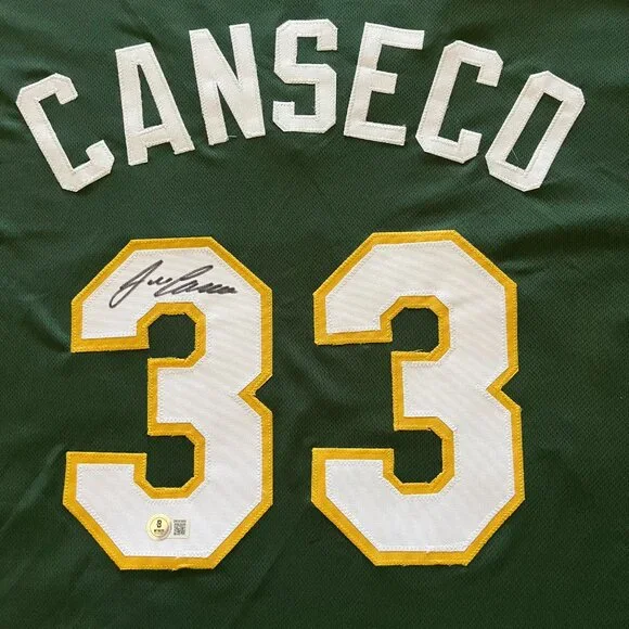 Jose Canseco Signed Oakland A's Jersey Adult XL Green PSA In Presence COA - Picture 3 of 8